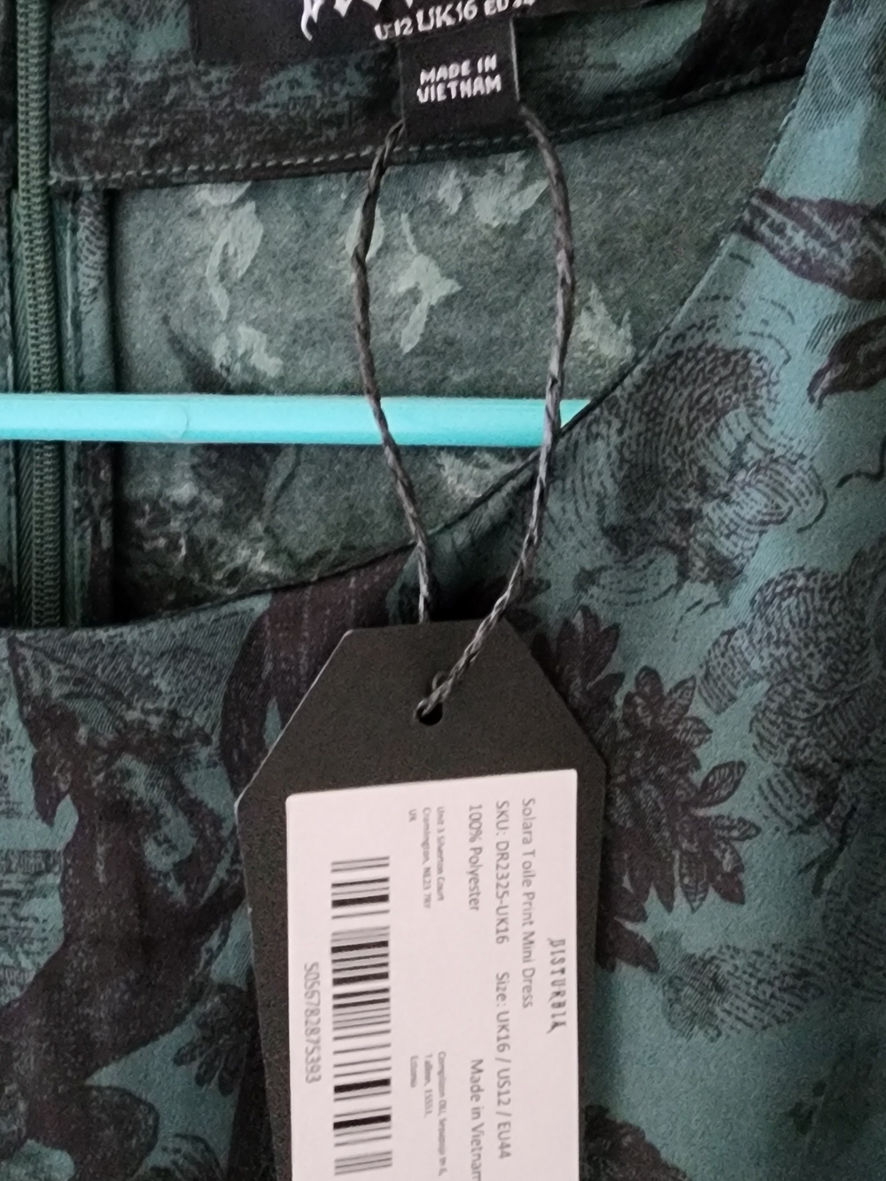 Disturbia Solara Toile Print Mini Dress (US12) - Picture 3 of 6
